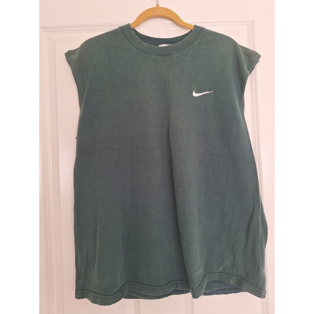 Vintage Nike Tank Top Single Stitch Mens LARGE Made In USA Green